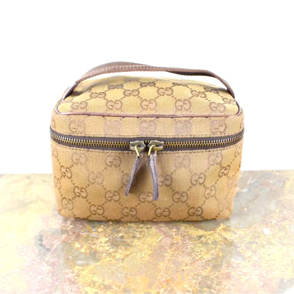 GUCCI GG CANVAS VANITY BAG/ COSMETIC CASE